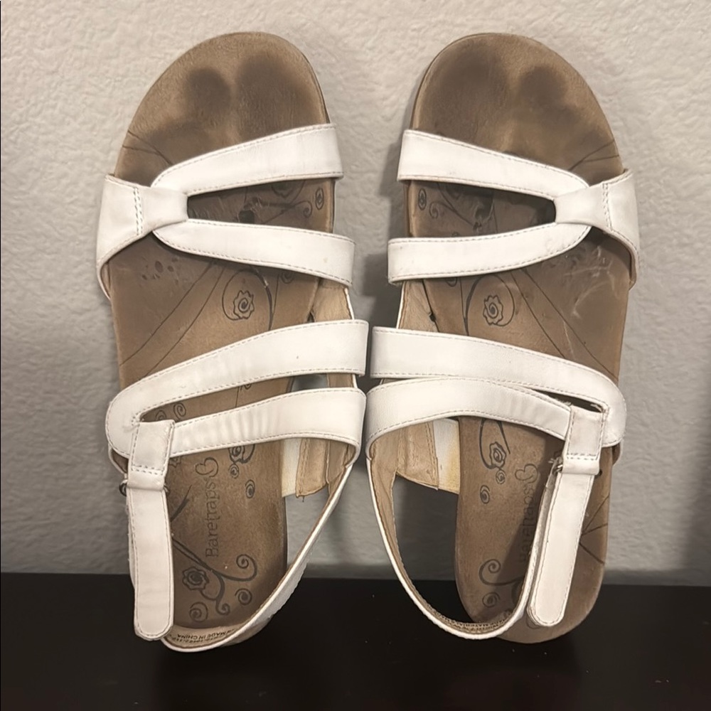 BareTraps White Sandals with Comfort Footbed